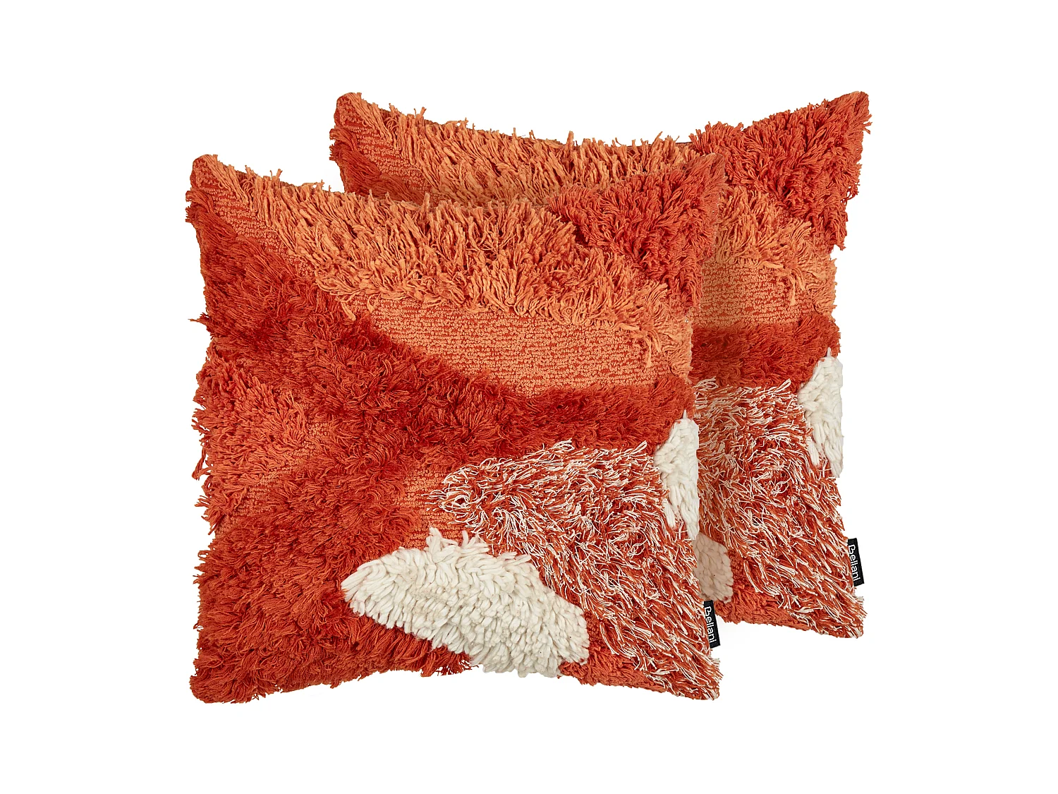 Lot de 2 coussins décoratifs SAGENIA Coton 45 x 45 cm Orange Motif abstrait