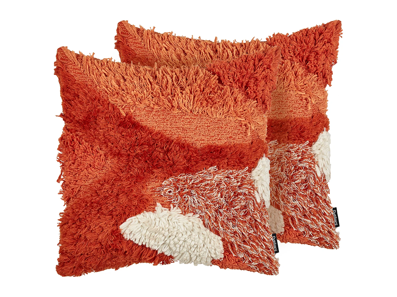 Lot de 2 coussins décoratifs SAGENIA Coton 45 x 45 cm Orange Motif abstrait