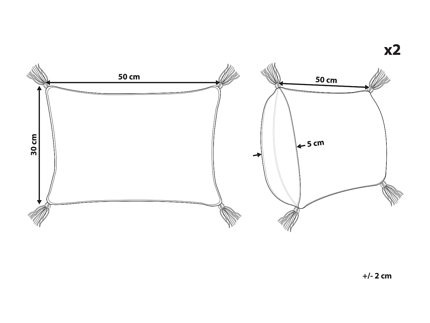 Conjunto de 2 almofadas decorativas VALVARIA Algodão 30 x 50 cm Azul Padrão chevrón