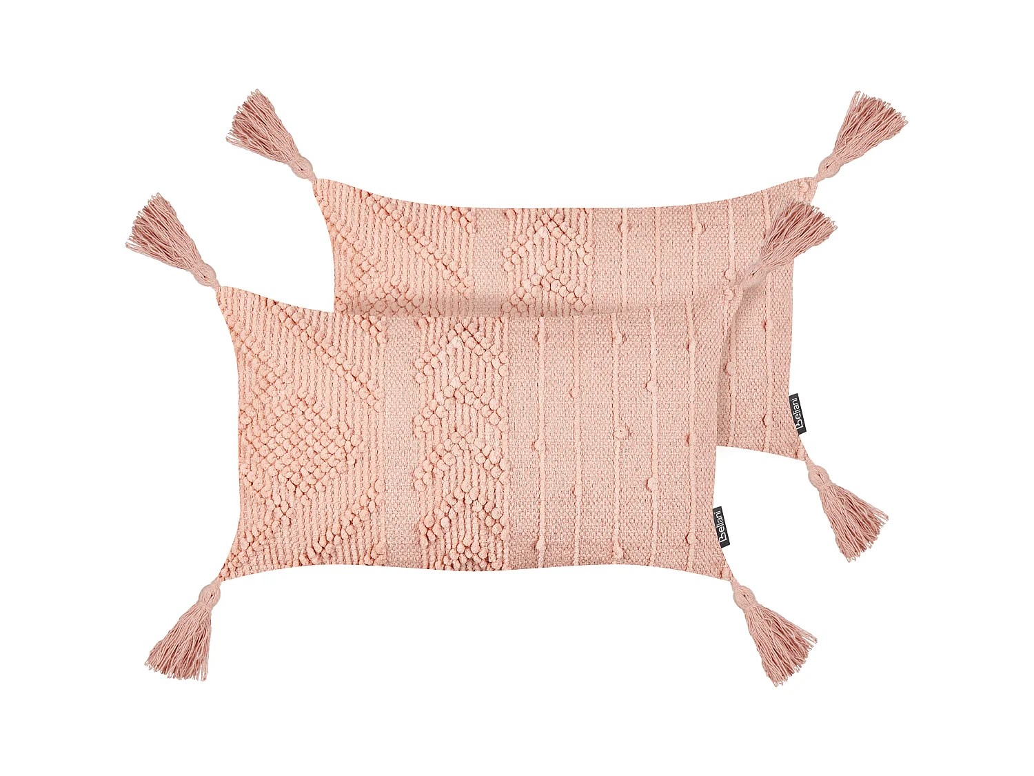 Lot de 2 coussins décoratifs VALVARIA Coton 30 x 50 cm Rose pêche Motif à chevrons