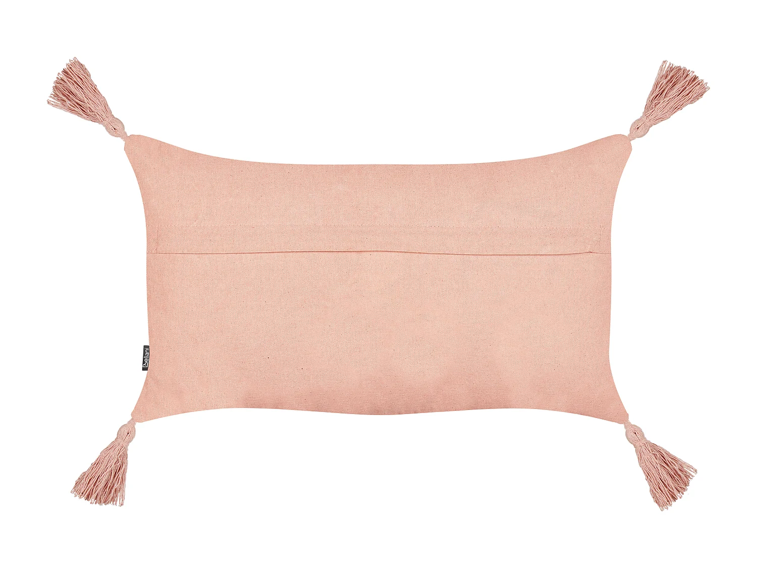 Dekokissen 2er Set Baumwolle pfirsich rosa 30x50 cm Quasten einfarbig Valvaria