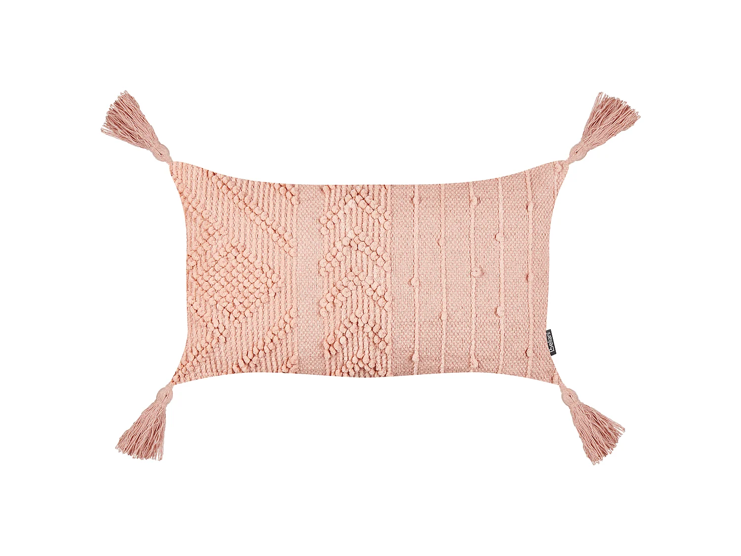 Set of 2 Decorative Cushions VALVARIA Cotton 30 x 50 cm Peach Pink Chevron Pattern
