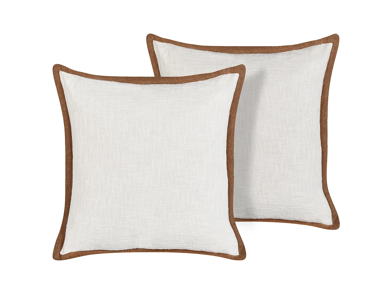 Set van 2 decoratieve kussens IANTHE Katoen 45 x 45 cm Gebroken wit Effen