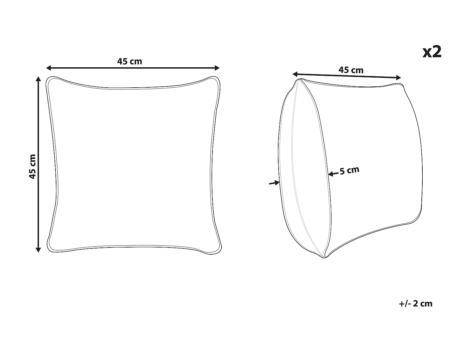 Lot de 2 coussins décoratifs IANTHE Coton 45 x 45 cm Blanc cassé Unicolore