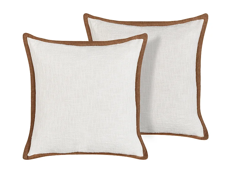 Lot de 2 coussins décoratifs IANTHE Coton 45 x 45 cm Blanc cassé Unicolore