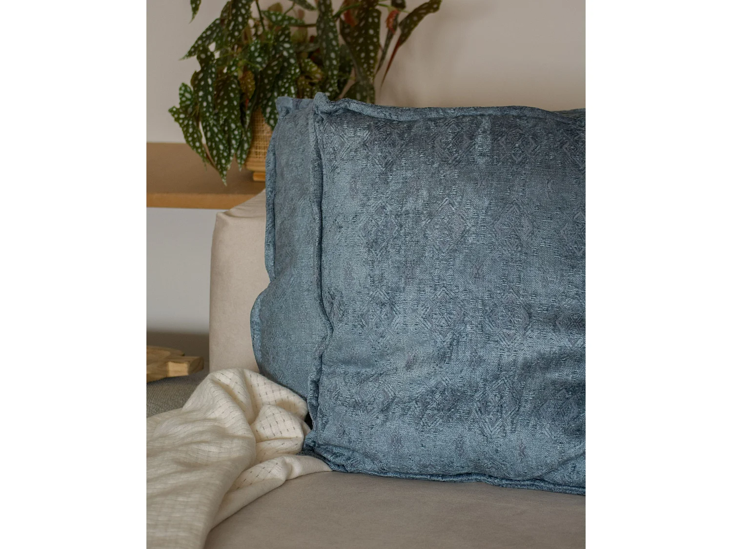 Set van 2 decoratieve kussens VERPIS Katoen 50 x 50 cm Blauw Effen