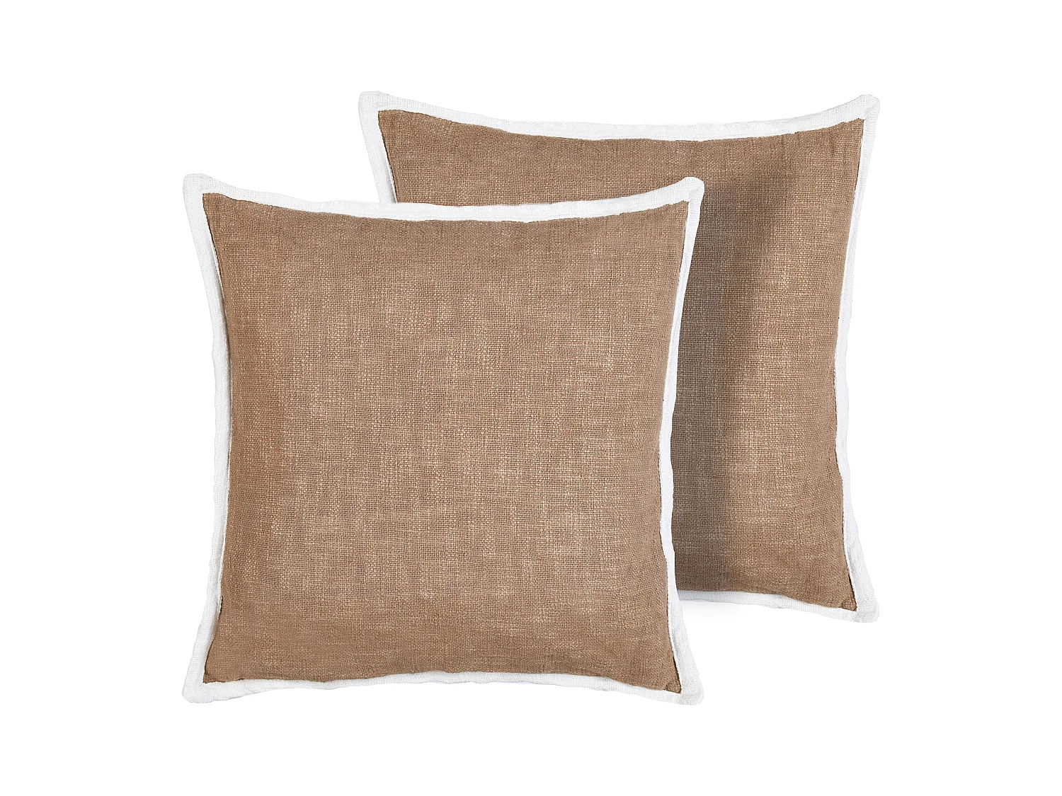 Set di 2 cuscini IANTHE Cotone 45 x 45 cm Marrone Tinta unita