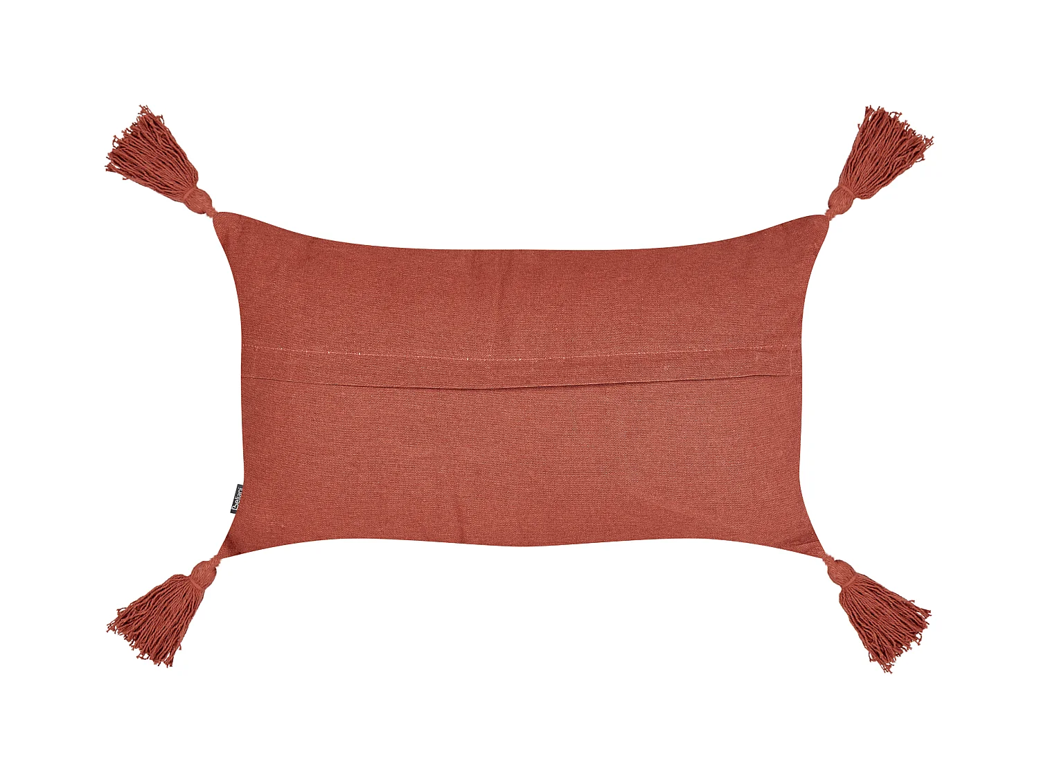 Dekokissen 2er Set Baumwolle hell rot 30x50 cm mit Quasten einfarbig Valvaria