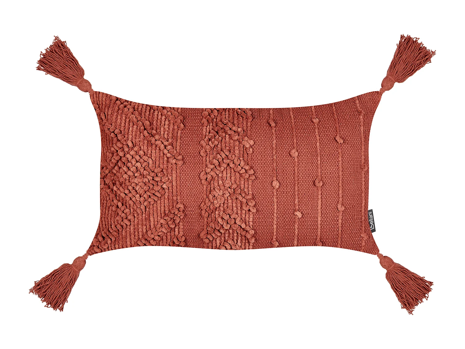 Set van 2 decoratieve kussens VALVARIA Katoen 30 x 50 cm Rood Chevron patroon