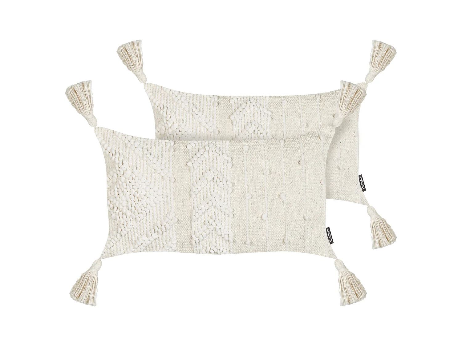Lot de 2 coussins décoratifs VALVARIA Coton 30 x 50 cm Blanc cassé Motif à chevrons