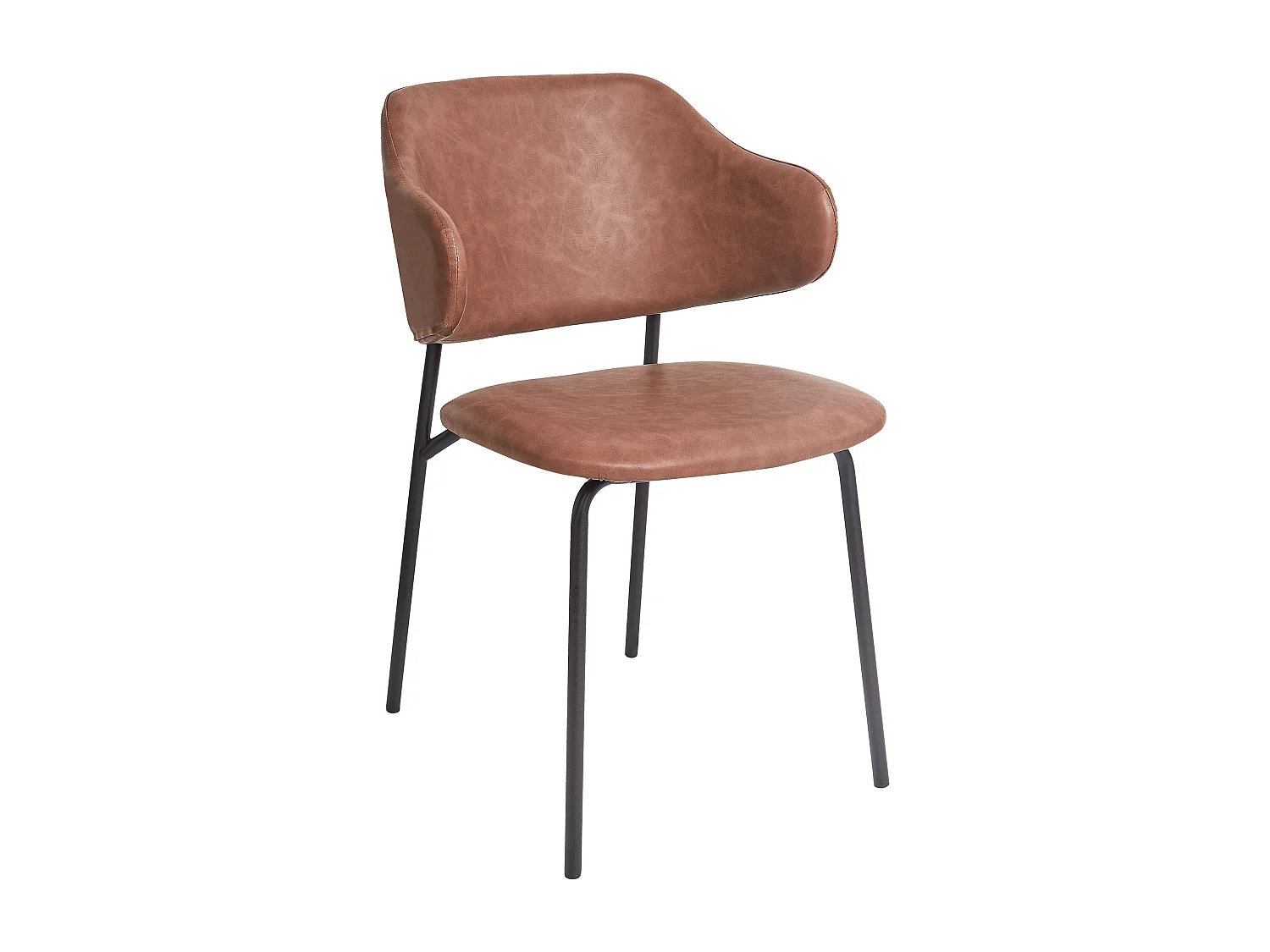 Lot de 2 chaises de salle à manger KENAI Cuir PU Marron
