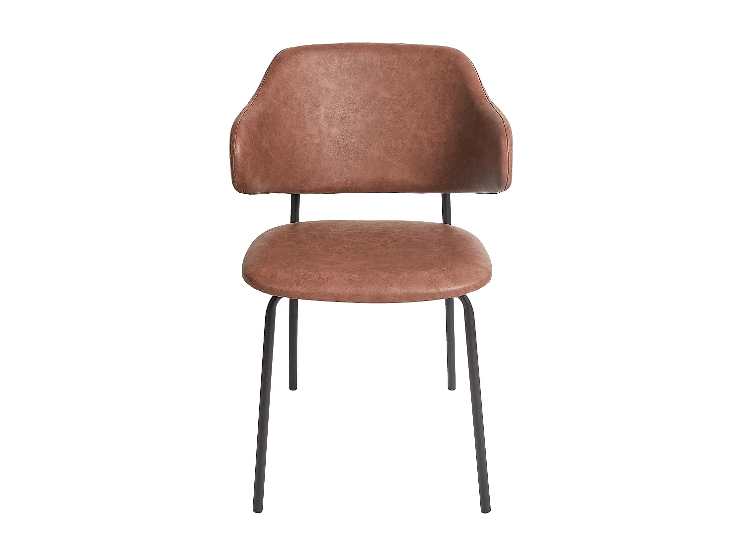 Lot de 2 chaises de salle à manger KENAI Cuir PU Marron