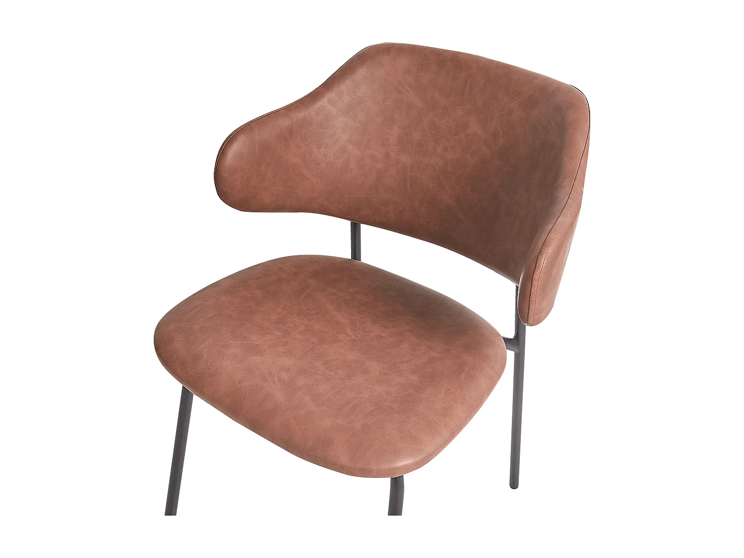 Lot de 2 chaises de salle à manger KENAI Cuir PU Marron