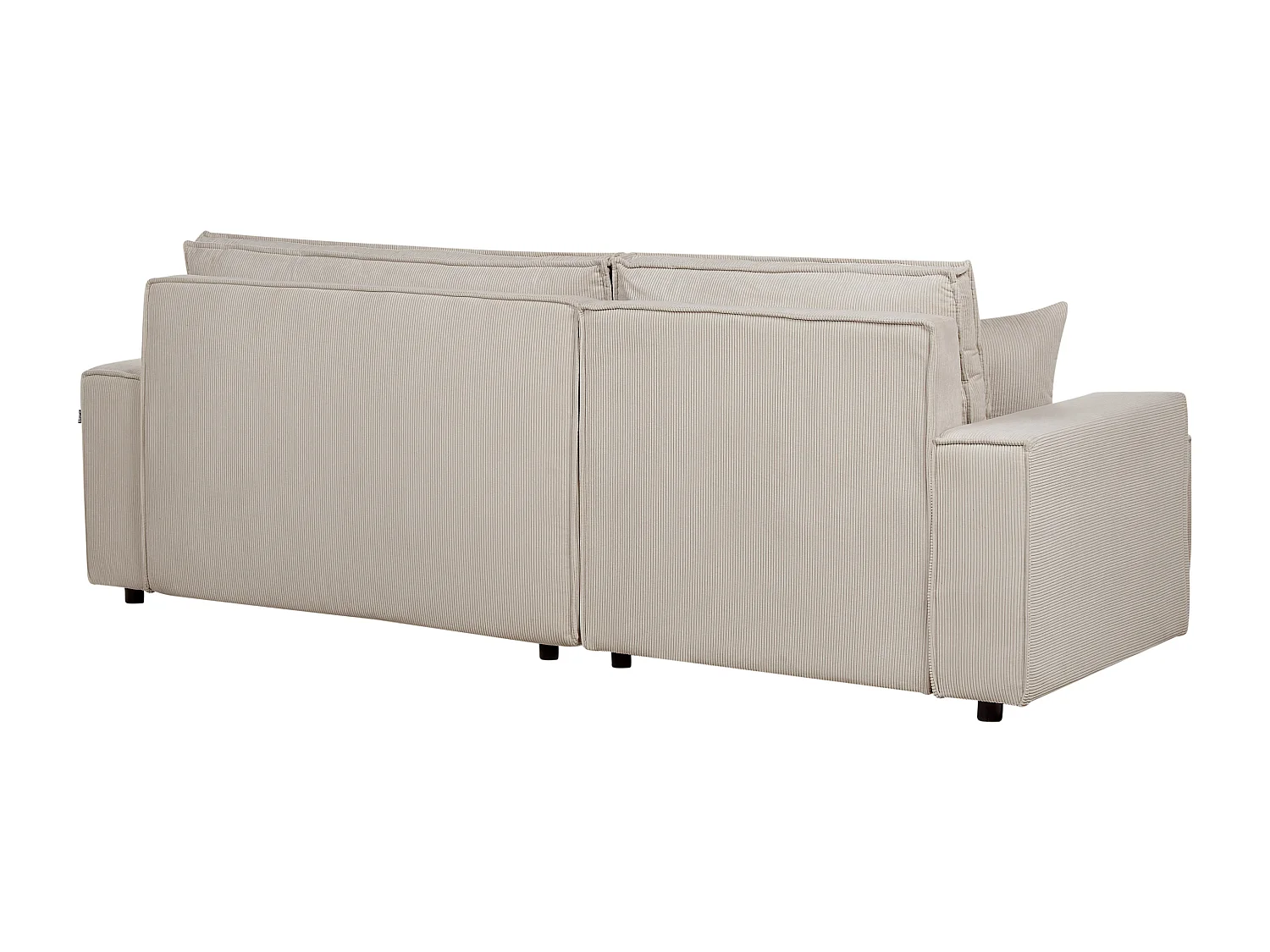 Divano letto angolare ABACKA Velluto a coste Beige 3 posti Lato destro