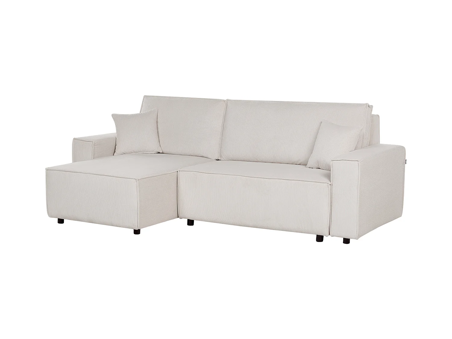 Hoekslaapbank ABACKA Corduroy Gebroken wit 3-zitter Rechterzijde