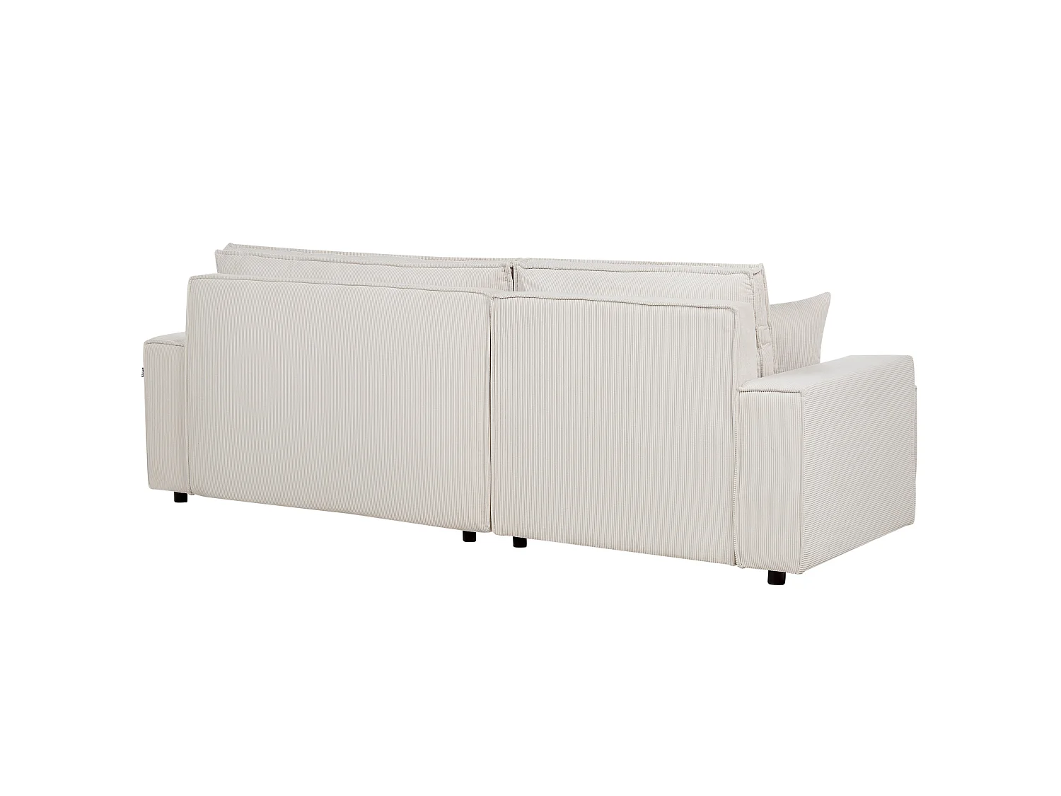 Eckschlafsofa ABACKA Cord Cremeweiss 3-Sitzer rechtsseitig