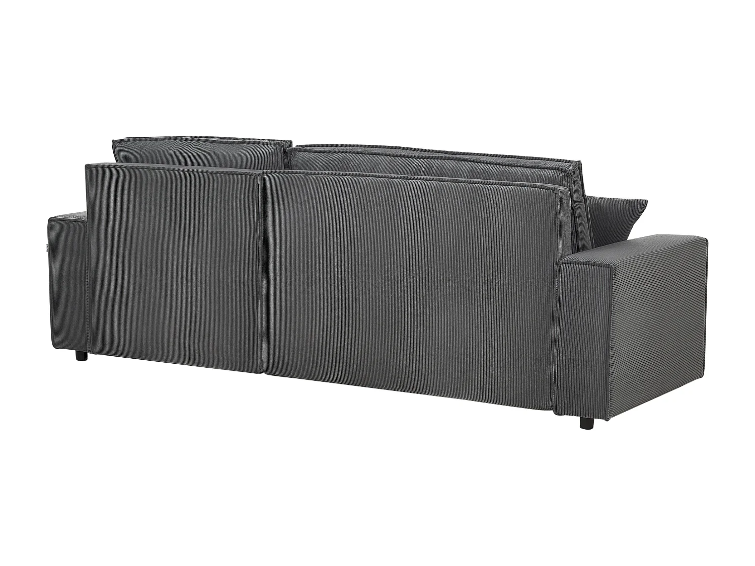 Canapé-lit Angle Gauche Extensible pour Couchage et Coussins Amovibles Rembourrés en Velours Côtelé Gris Graphite Abacka