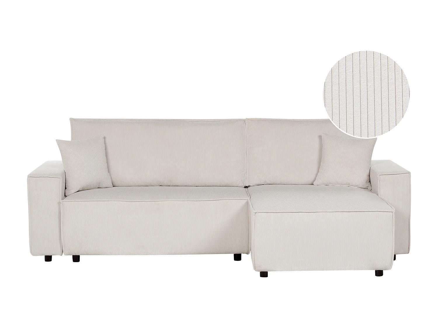 Sofá-cama de canto ABACKA Bombazine Branco creme 3 lugares à esquerda