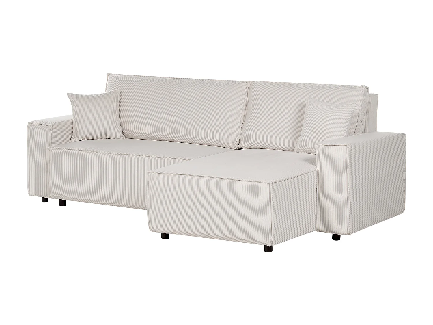 Sofá-cama de canto ABACKA Bombazine Branco creme 3 lugares à esquerda