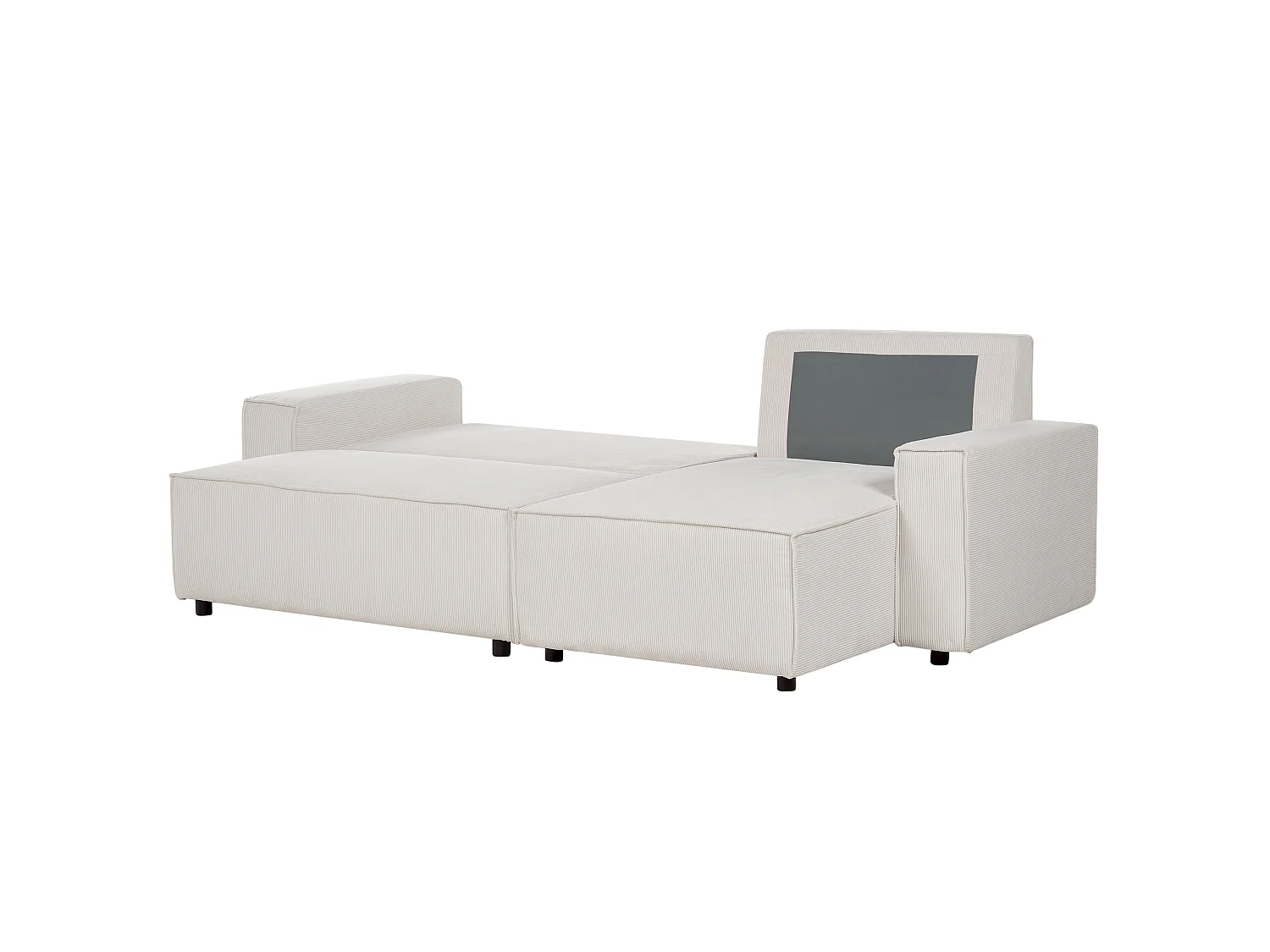 Corner Sofa Bed 3 Seater ABACKA Corduroy Off-White Left Hand