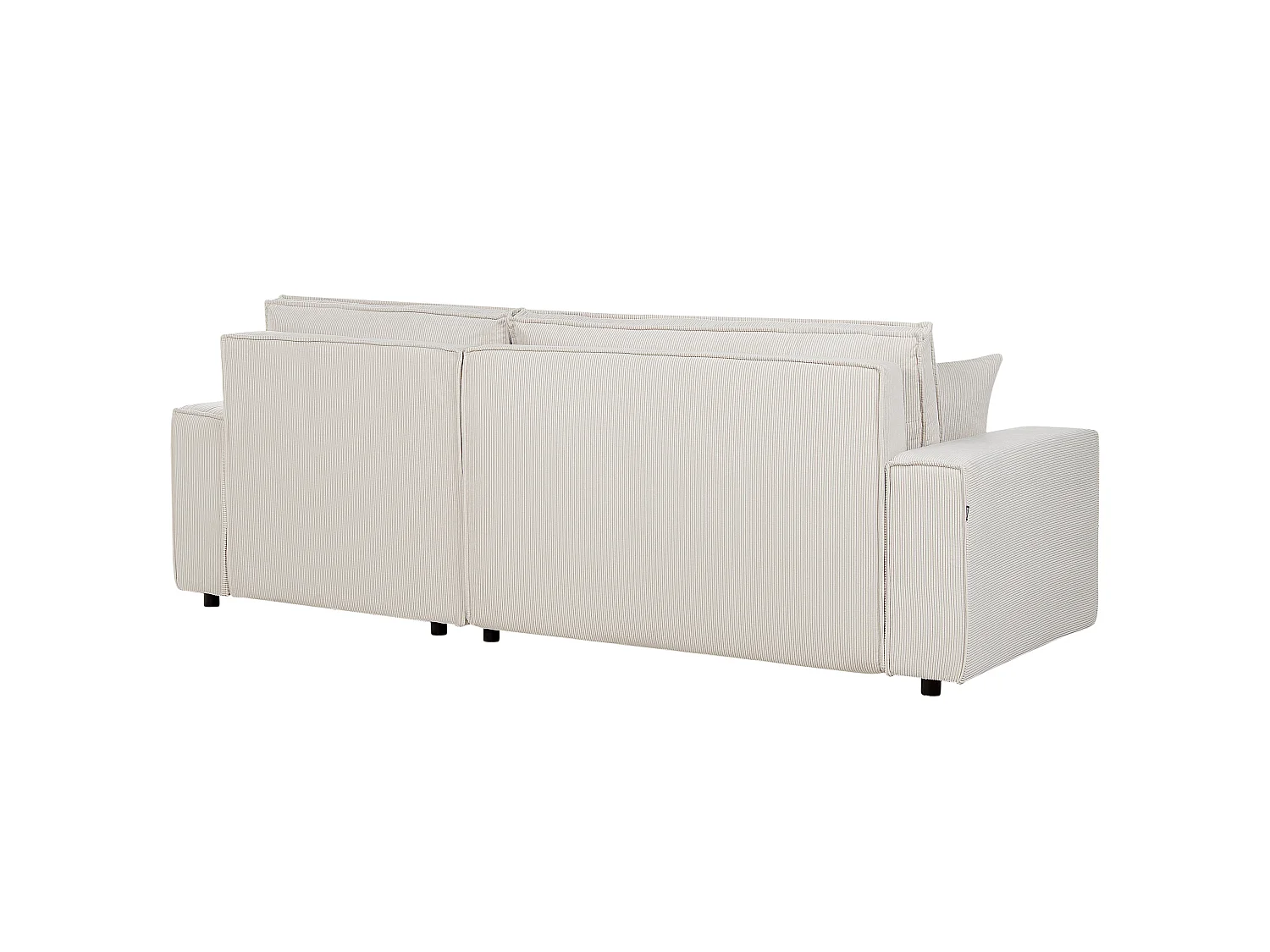 Eckschlafsofa ABACKA Cord Cremeweiss 3-Sitzer linksseitig
