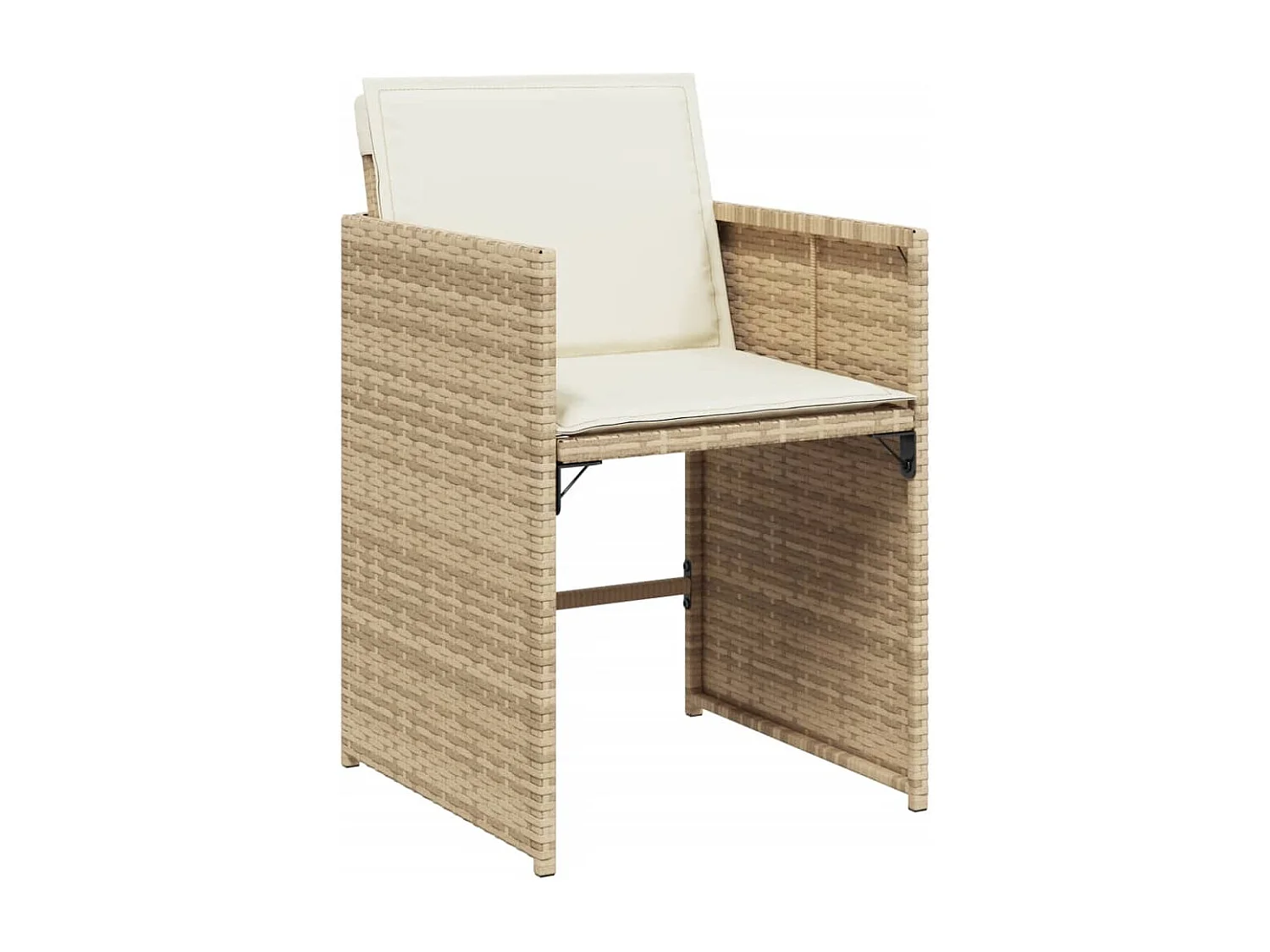 Set da Pranzo da Giardino 11 pz con Cuscini Beige in Polyrattan