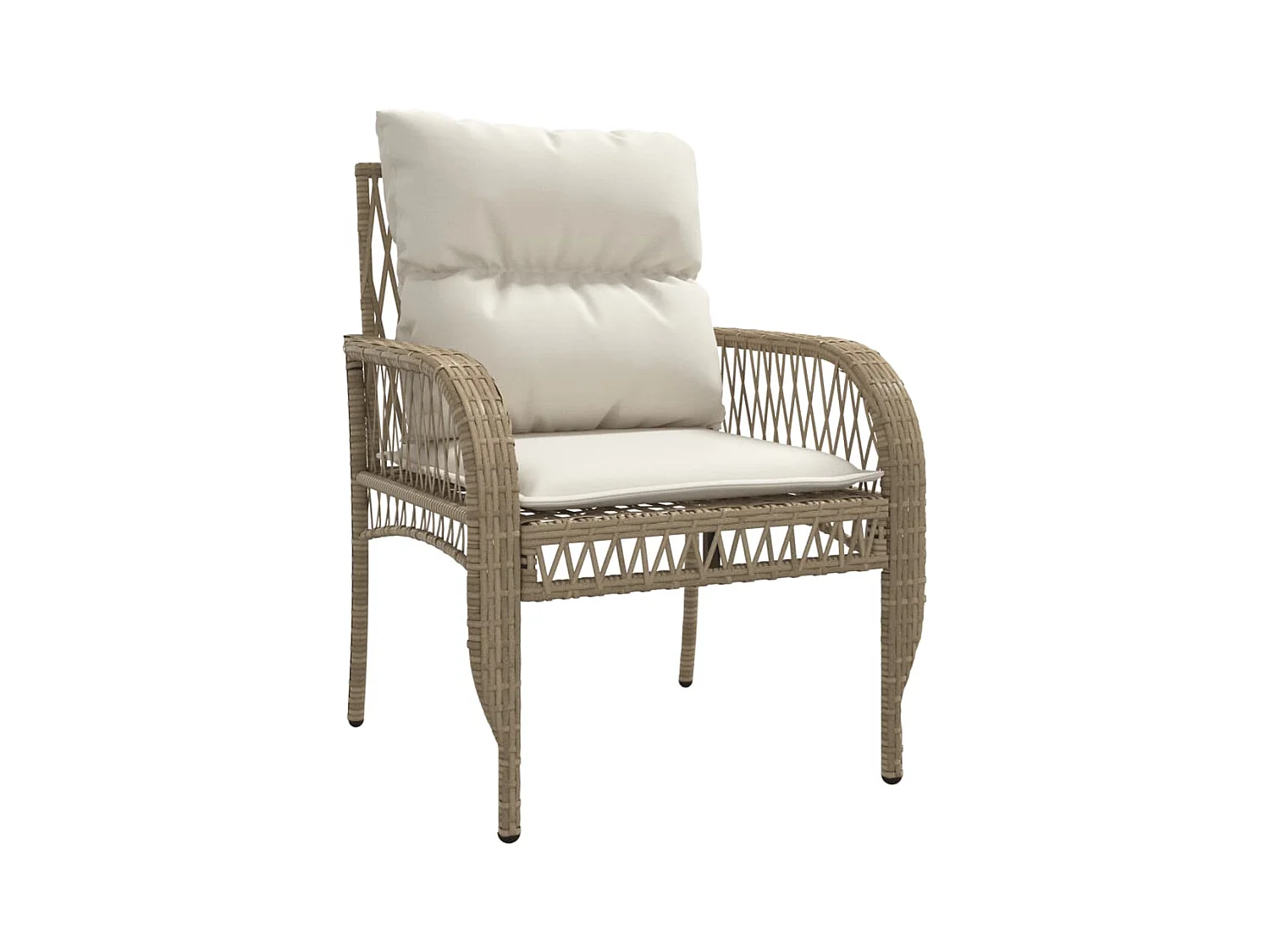 Salon de jardin avec coussins 4 pcs beige résine tressée