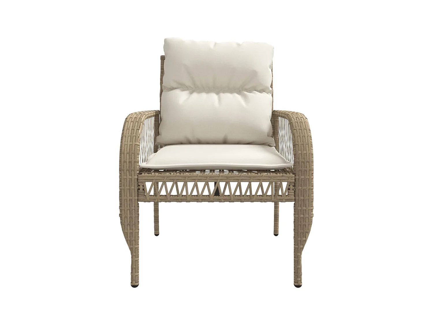 Salon de jardin avec coussins 4 pcs beige résine tressée