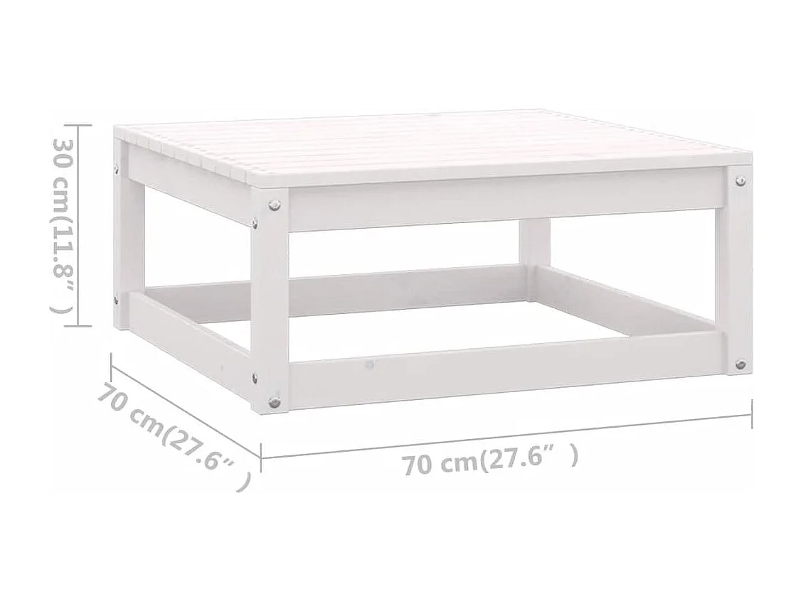 Salon de jardin 5 pcs Blanc Bois de pin massif