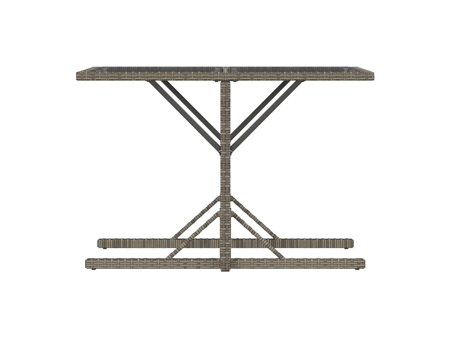 Ensemble de bistro 3 pcs avec coussins gris résine tressée