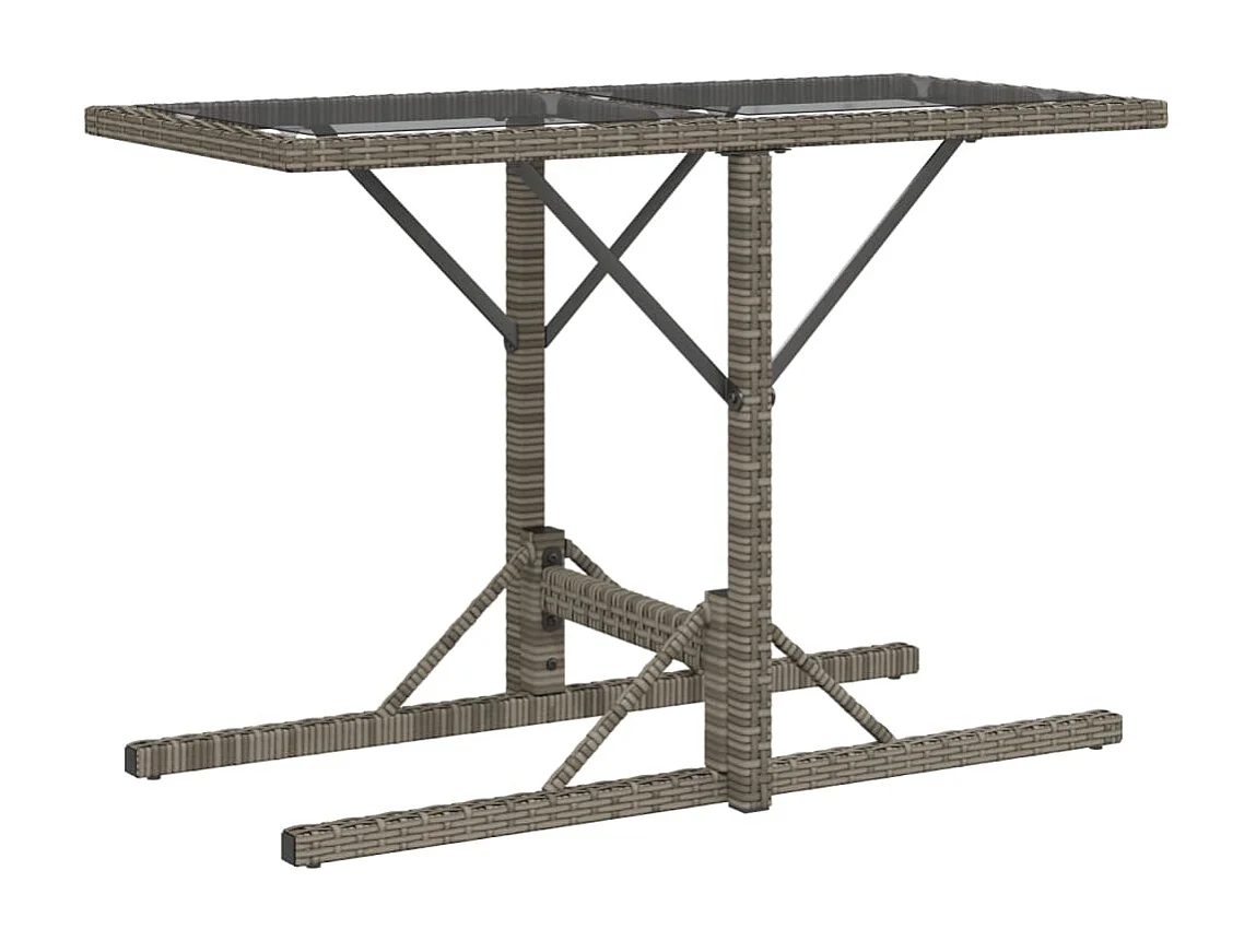 Ensemble de bistro 3 pcs avec coussins gris résine tressée