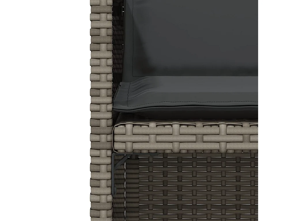 Ensemble de bistro 3 pcs avec coussins gris résine tressée