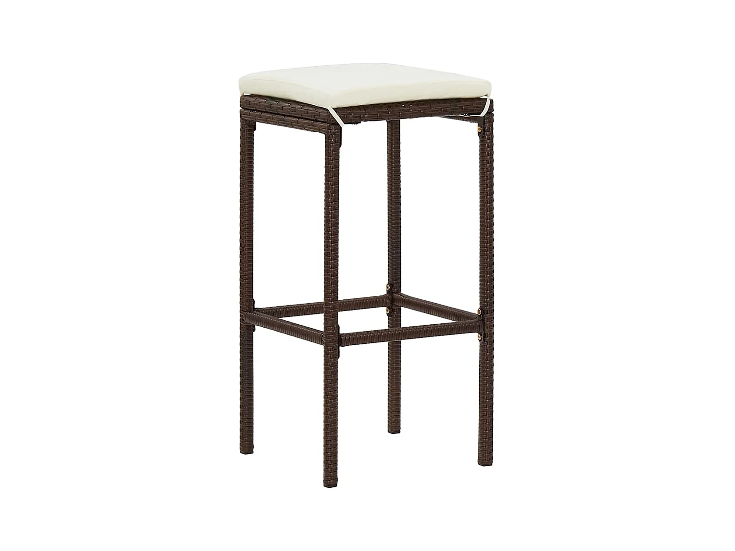 Ensemble de bar de jardin 3 pcs marron bois massif acacia rotin