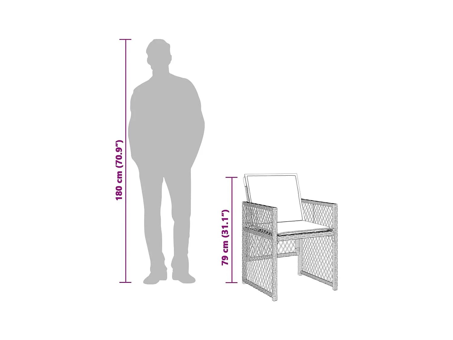 Ensemble à manger de jardin et coussins 11 pcs marron rotin