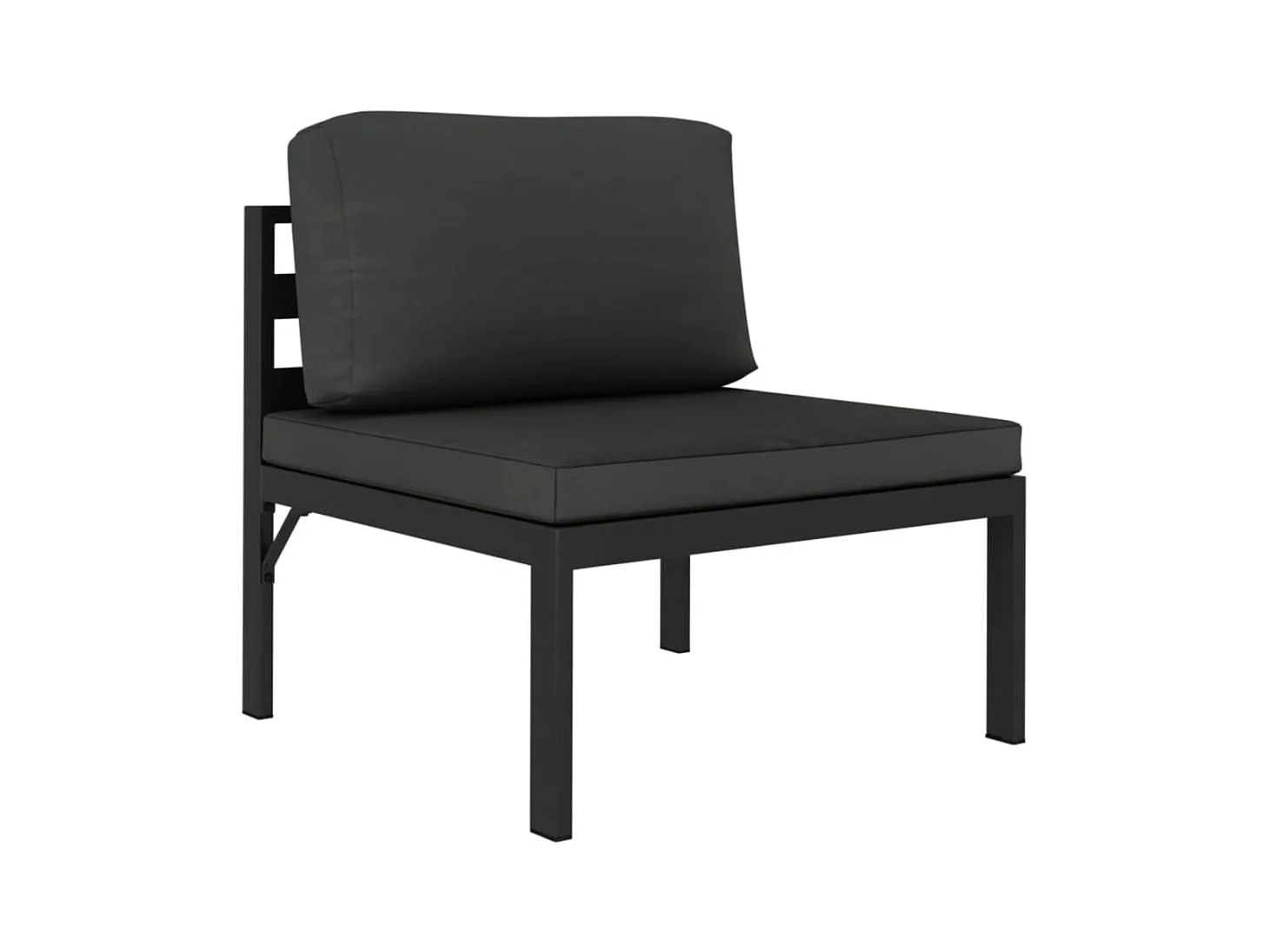Salon de jardin 11 pcs avec coussins Aluminium Anthracite