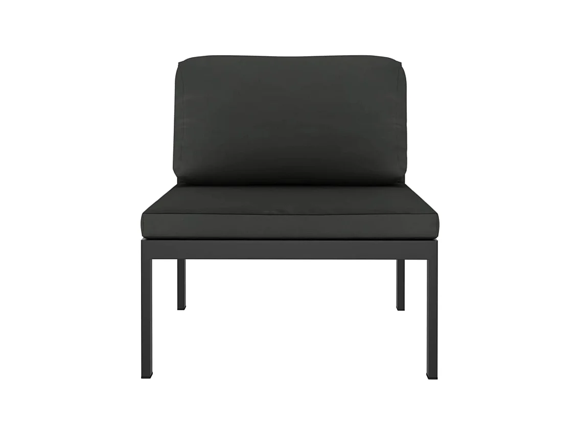 11-delige Loungeset met kussens aluminium antracietkleurig