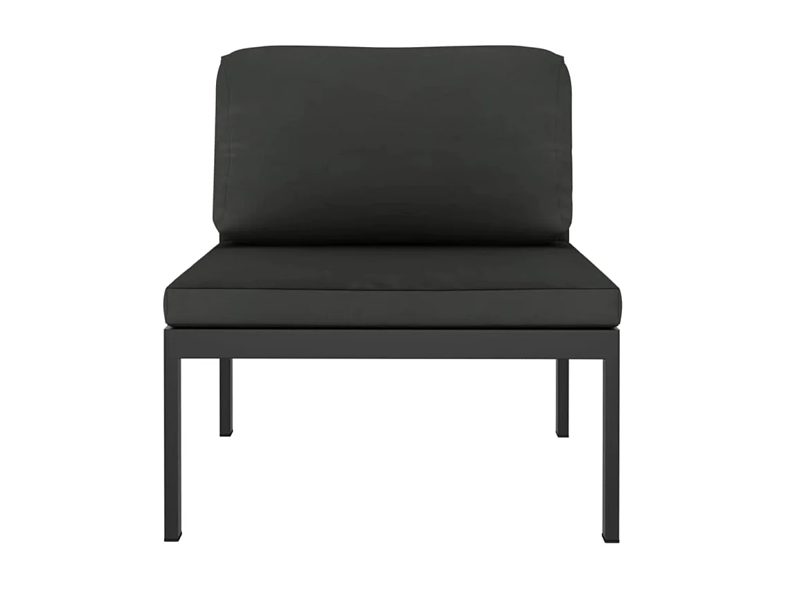 Salon de jardin 11 pcs avec coussins Aluminium Anthracite