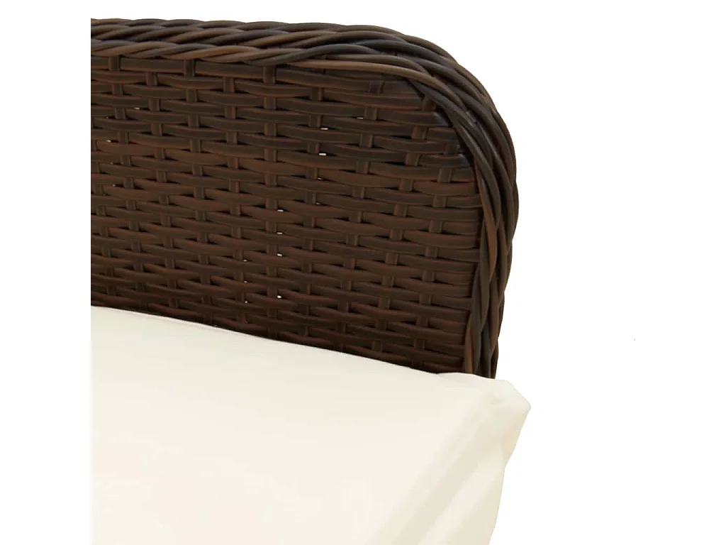 Set Bistrò da Giardino 5 pz con Cuscini in Polyrattan Marrone