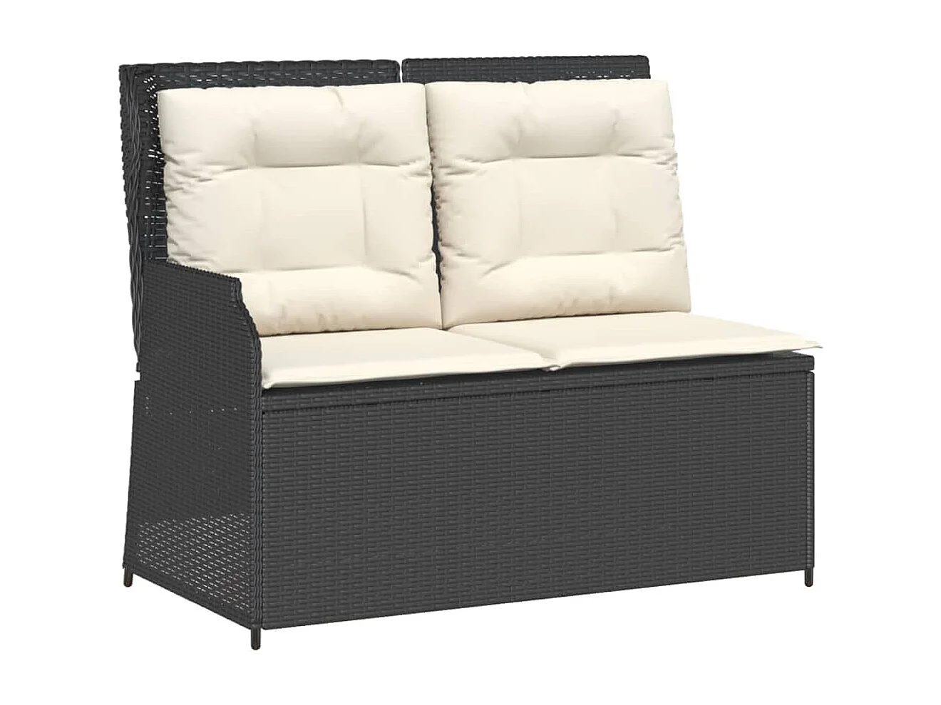 Set de muebles de jardín 5 pzas y cojines ratán sintético negro