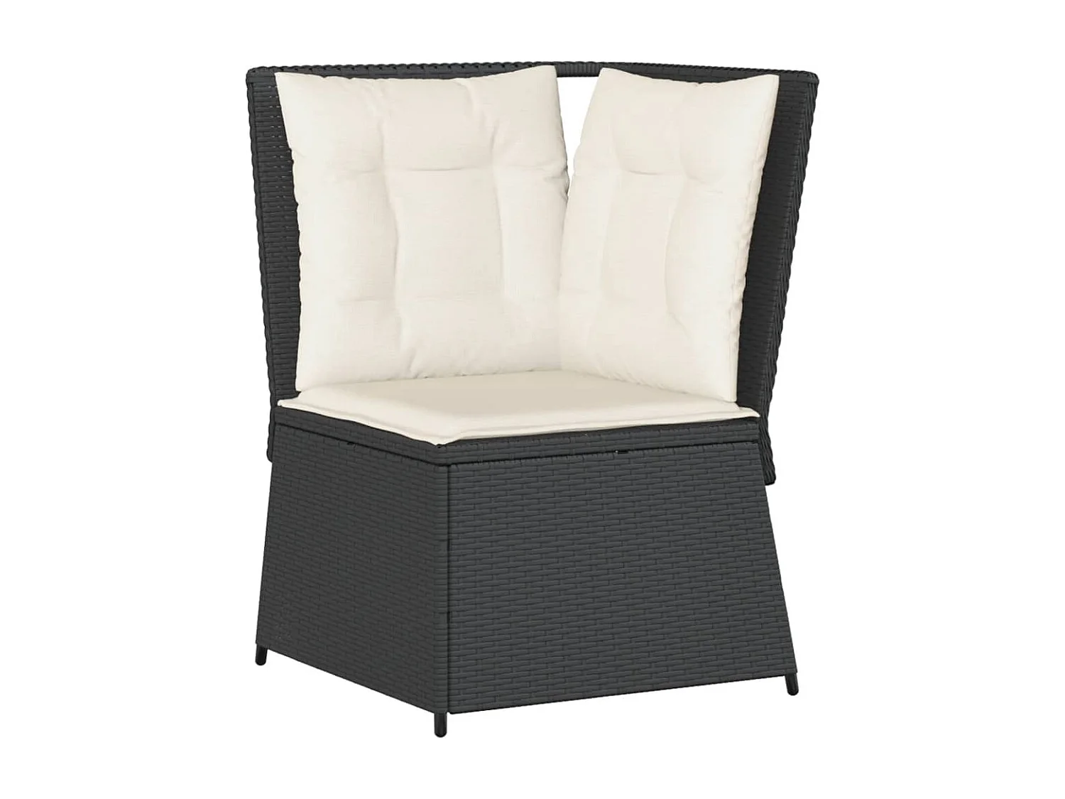 Set de muebles de jardín 5 pzas y cojines ratán sintético negro