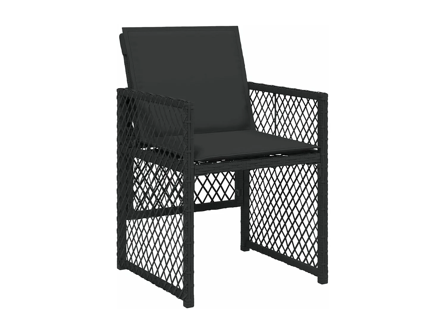 Ensemble à manger de jardin 9pcs coussins noir résine tressée