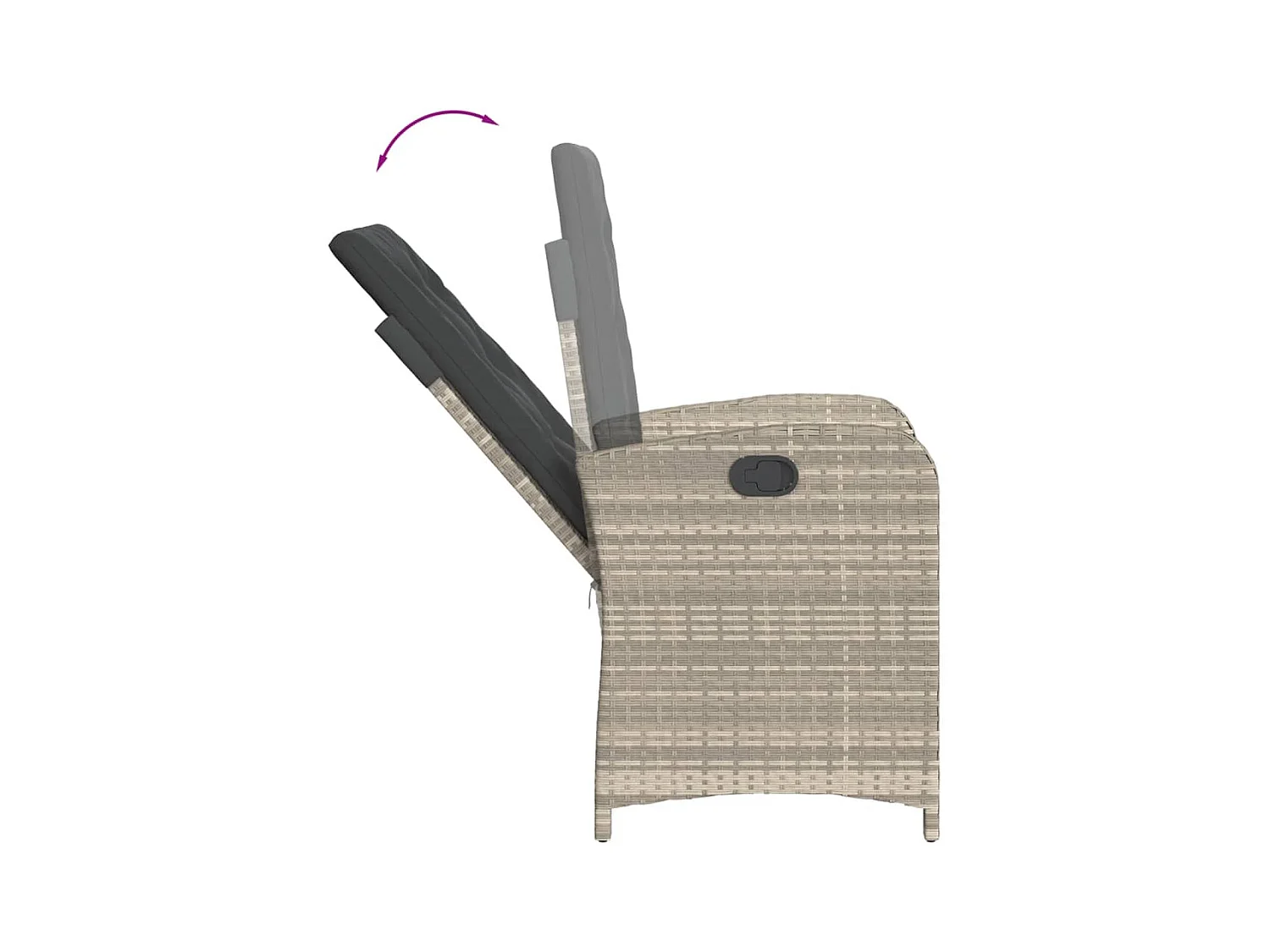 7-delige Tuinset met kussens poly rattan grijs