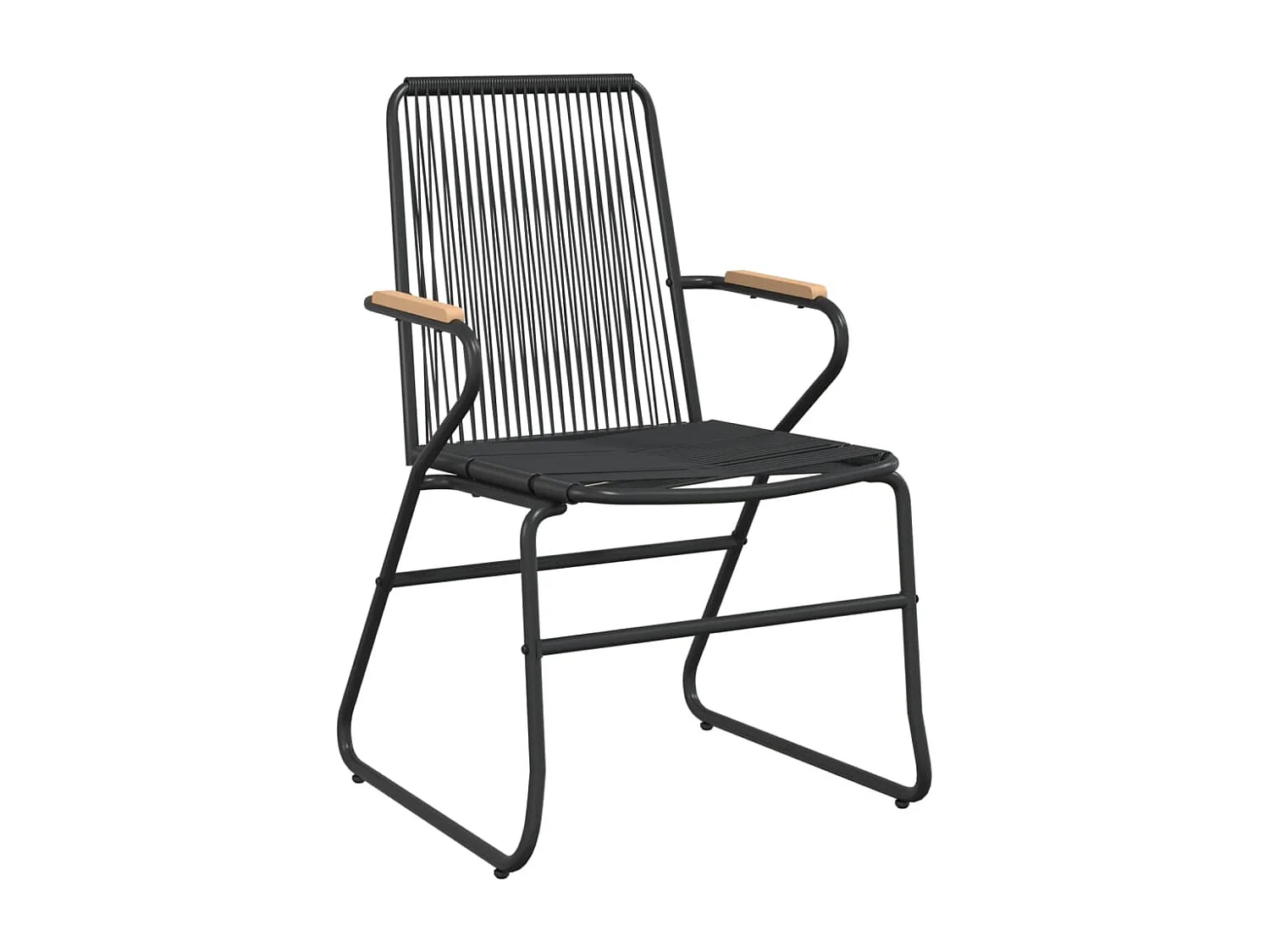 Ensemble à manger de jardin 5 pcs Noir Rotin PVC