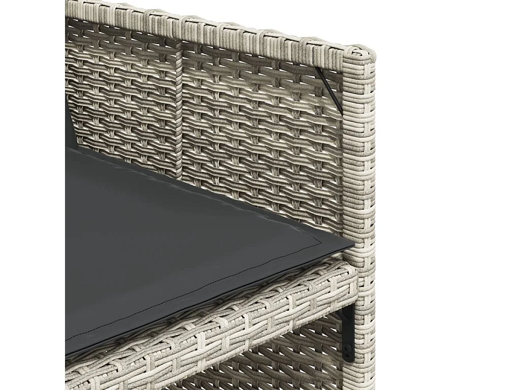 Set comedor de jardín 5 pzas cojines ratán sintético gris claro