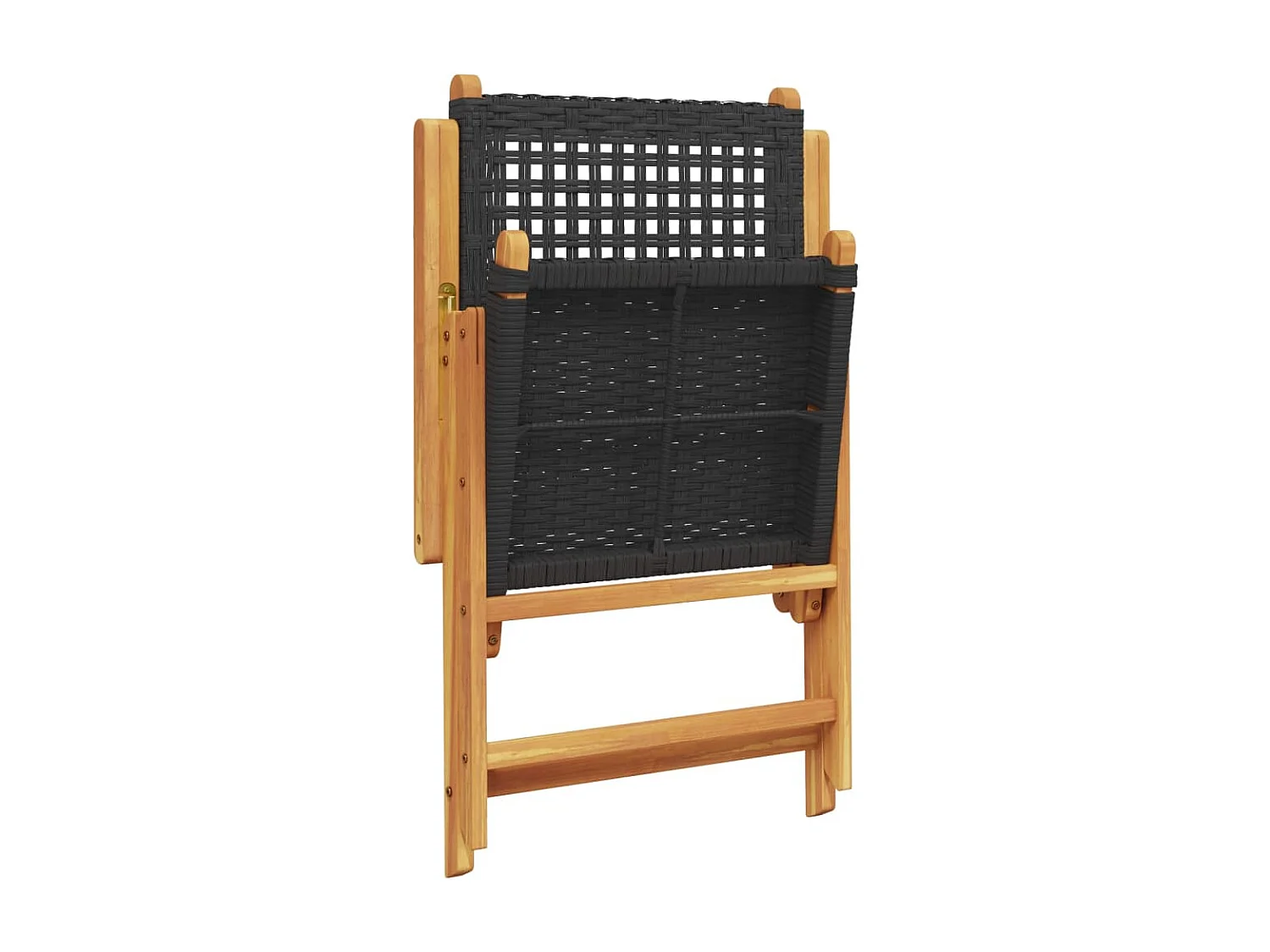 Ensemble à manger de jardin 7 pcs noir rotin et bois massif