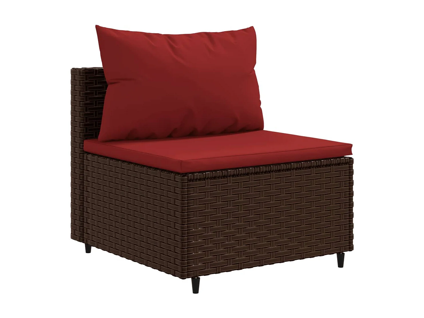 6-tlg. Garten-Sofagarnitur mit Kissen Braun Poly Rattan