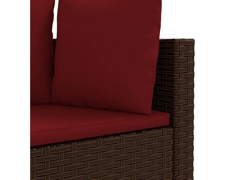6-tlg. Garten-Sofagarnitur mit Kissen Braun Poly Rattan