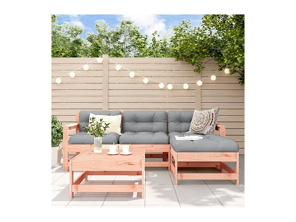 Set Salotto da Giardino 5 pz in Legno Massello di Douglas