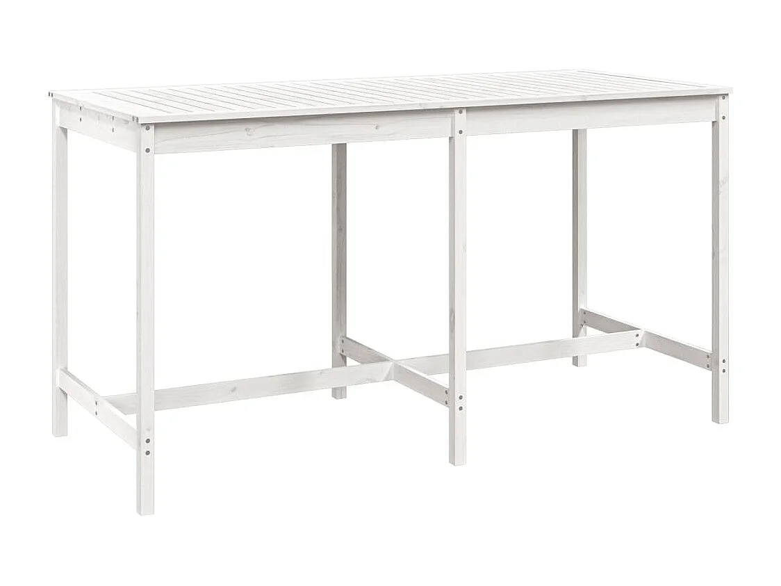 Set Bar da Giardino 9 pz Bianco in Legno Massello di Pino