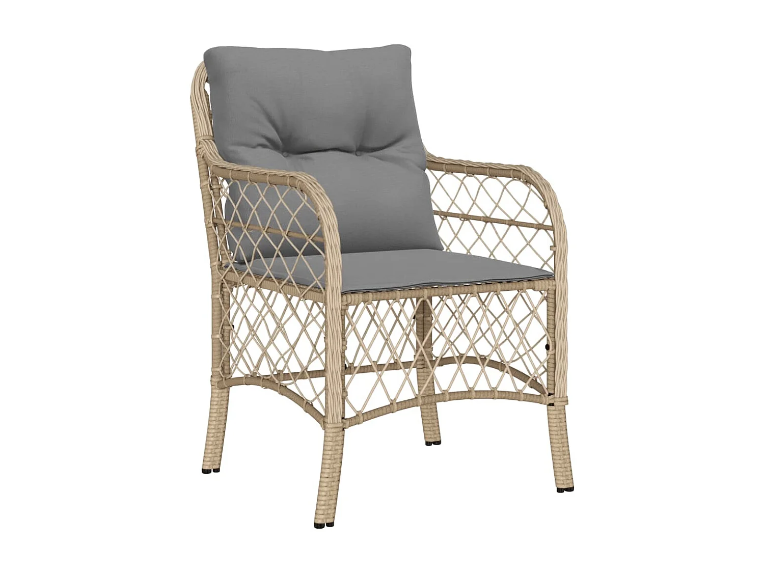 Set Pranzo da Giardino 9 pz con Cuscini Beige Misto Polyrattan